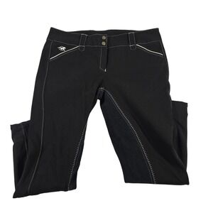 Piper by SmartPak Black Riding Breeches Equestrian Stirrup Pants Women 36R